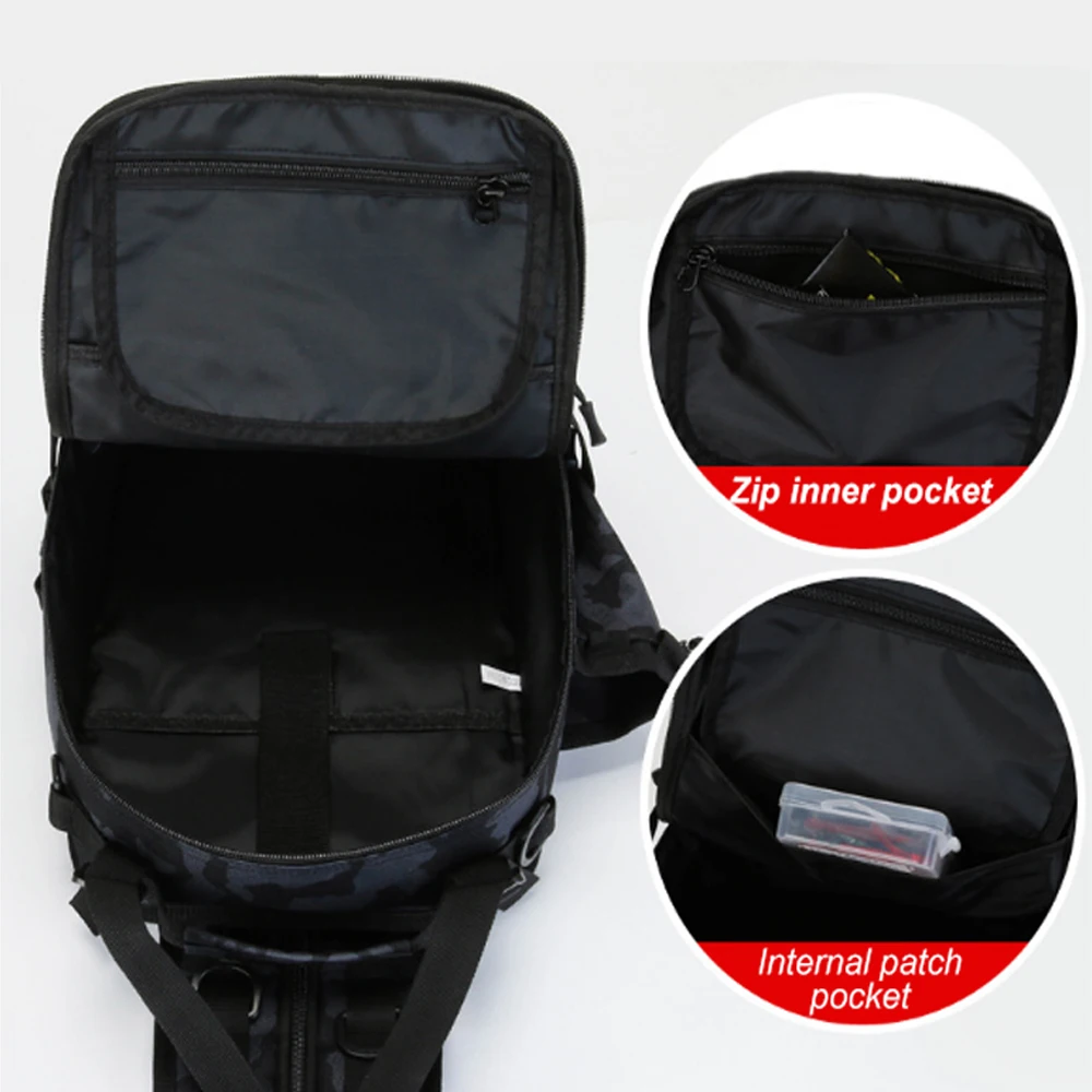 Mochila con cajas de pesca, aparejos de pesca multifunción, bolsa para caña, deportes al aire libre, pesca, hombro, bolsa táctica Molle - imagen 5