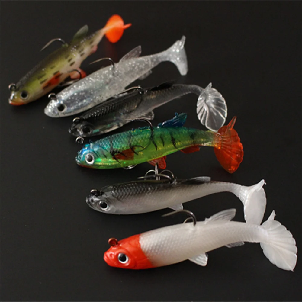 Señuelo de Pesca suave con un solo anzuelo, cebo Wobber que se hunde, Jigging, Lucio, aparejos de Pesca de mar, juego de Señuelos Swimbait, 8cm, 14g - imagen 2