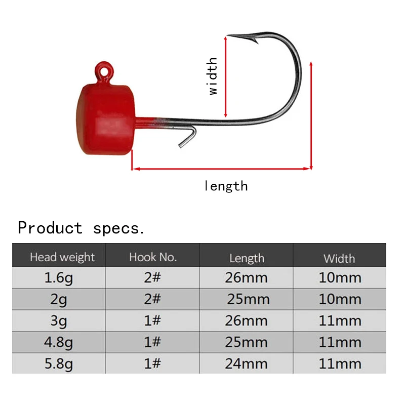 LSP 4 Uds Ned Rig Jig anzuelos de pesca anzuelos de púas anticaída para agua dulce cebo de silicona suave anzuelos de pesca piezas de pesca - imagen 3
