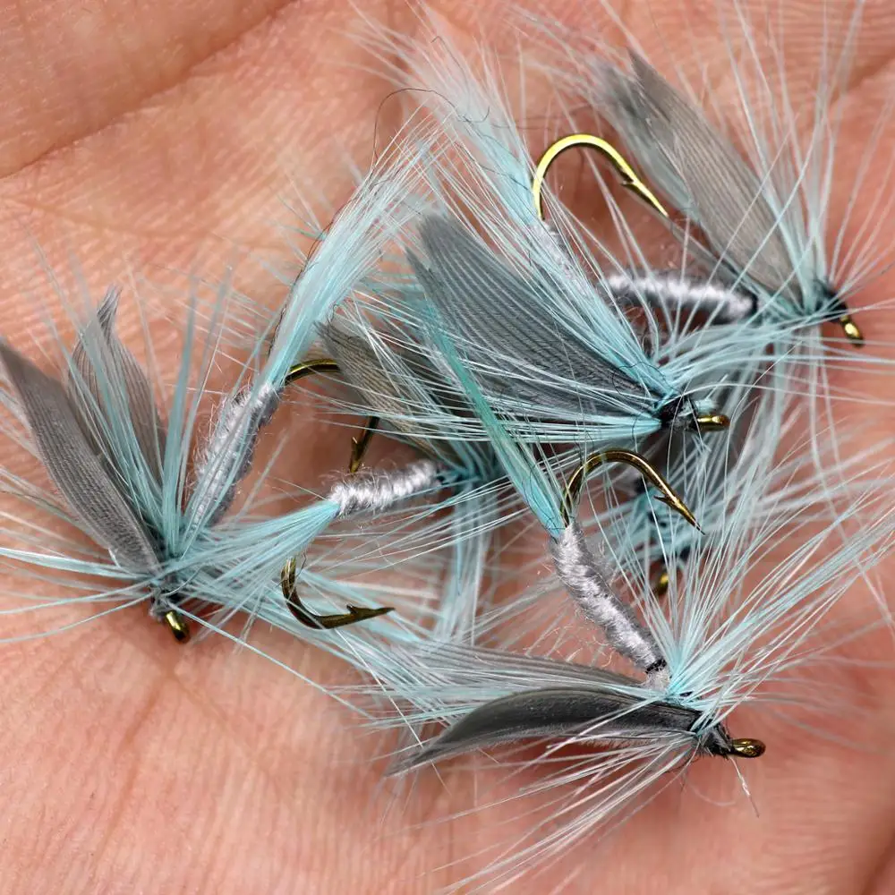 Bimoo-anzuelo de pesca con mosca, cebo de pesca con mosca seca, color azul Dun Mayfly, 6 unidades, #10 - imagen 5