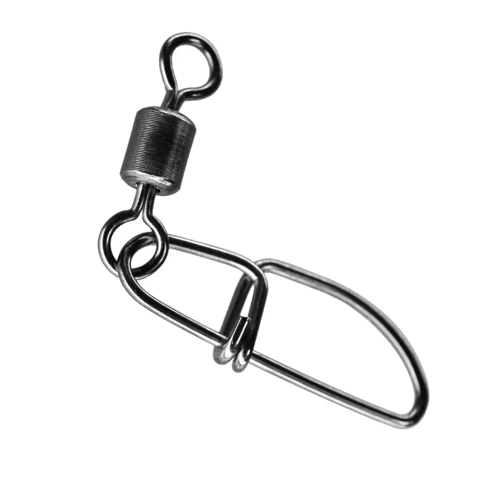 30 unids/lote # 1- # 8 giratorios de pesca de acero inoxidable, bloqueo cruzado, conector de señuelo para anzuelo, aparejos de pesca - imagen 4