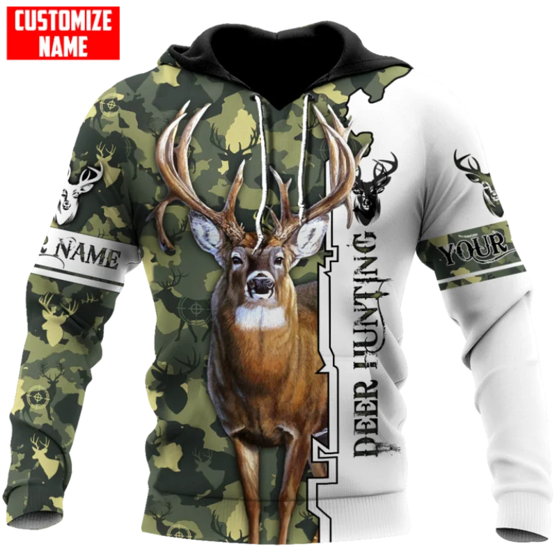 KJ813 Sudadera de caza 3D con cremallera unisex