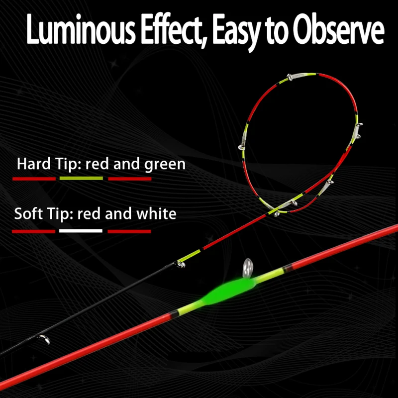 CEMREO-caña de pescar de aleación de titanio, caña de pescar en balsa corta de 1m-1,5 m, suave y dura, doble punta, para pesca en hielo, bote, pulpo, YINGLONG - imagen 3