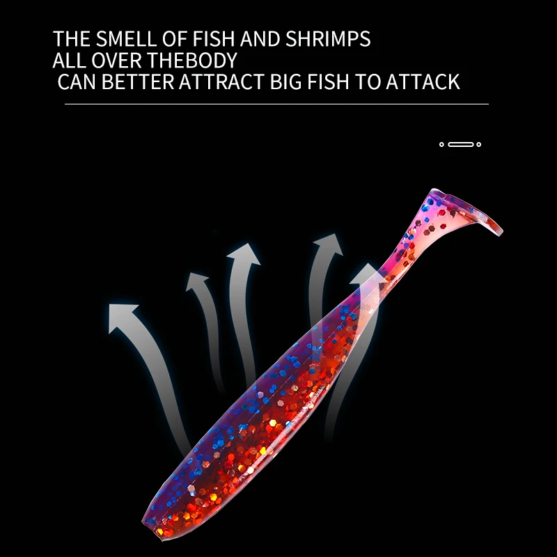 Easy Shiner-Señuelos de Pesca de 75mm/100mm, señuelos blandos de pesca de carpa Wobblers, cebos artificiales de silicona de doble Color - imagen 3