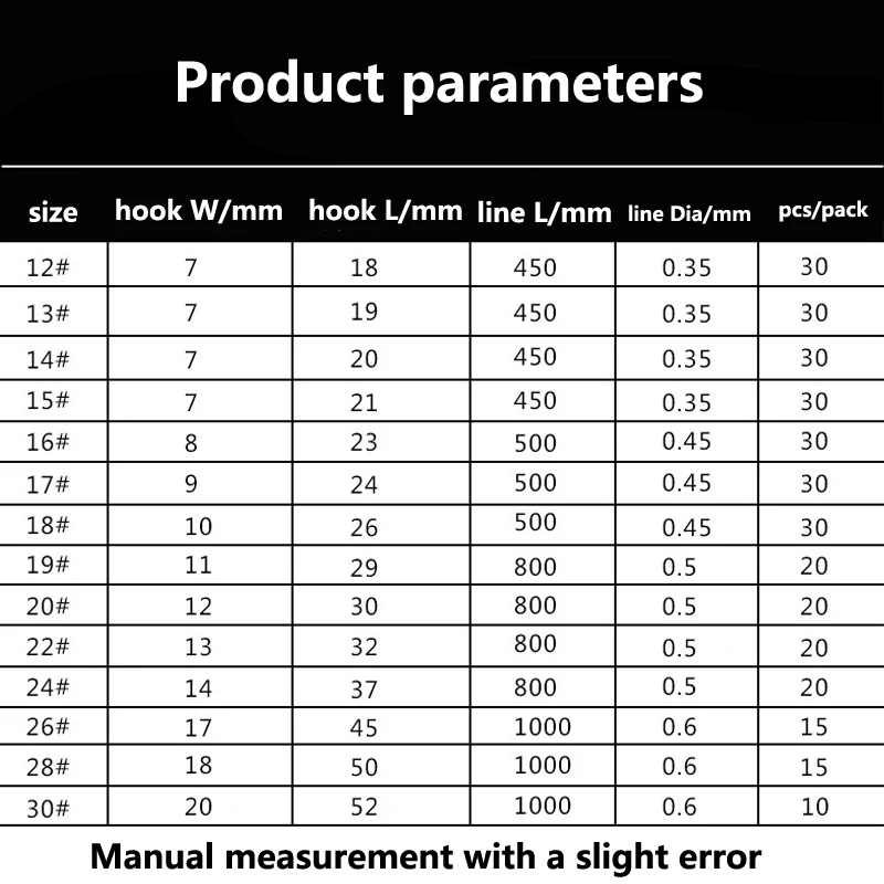 Elllv 30/20/15/10 piezas 12 # -30 # Anzuelo de pesca luminoso con línea atada a mano, anzuelos de agua salada con púas brillantes para pesca de cejas y pargo - imagen 3