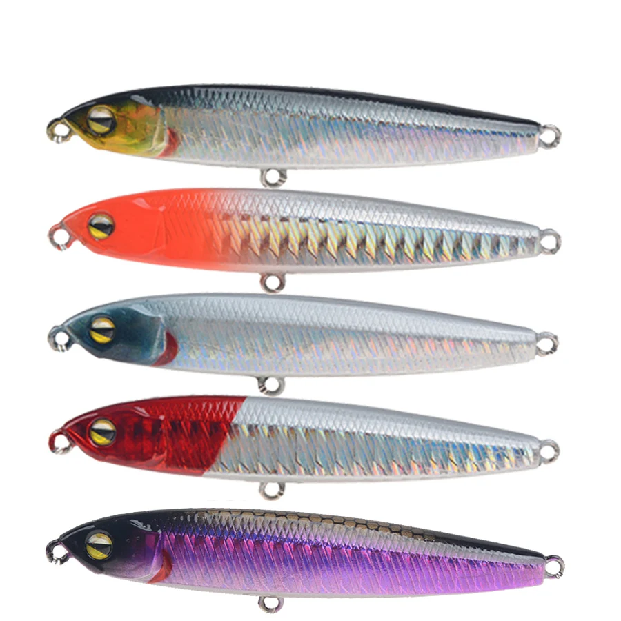 Lápiz de hundimiento para pesca, cebo Artificial duro de fundición larga, anzuelos fuertes, lubina de mar, señuelo de pesca de diseño ruidoso, 1 piezas