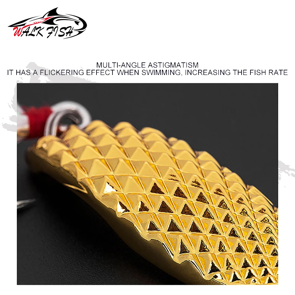 WALK FISH-Señuelos de Pesca giratorios de Metal, cebo Artificial con pluma, gancho triple, trucha, Lucio, lubina, 7g, 10g, 15g, 1 ud. - imagen 5