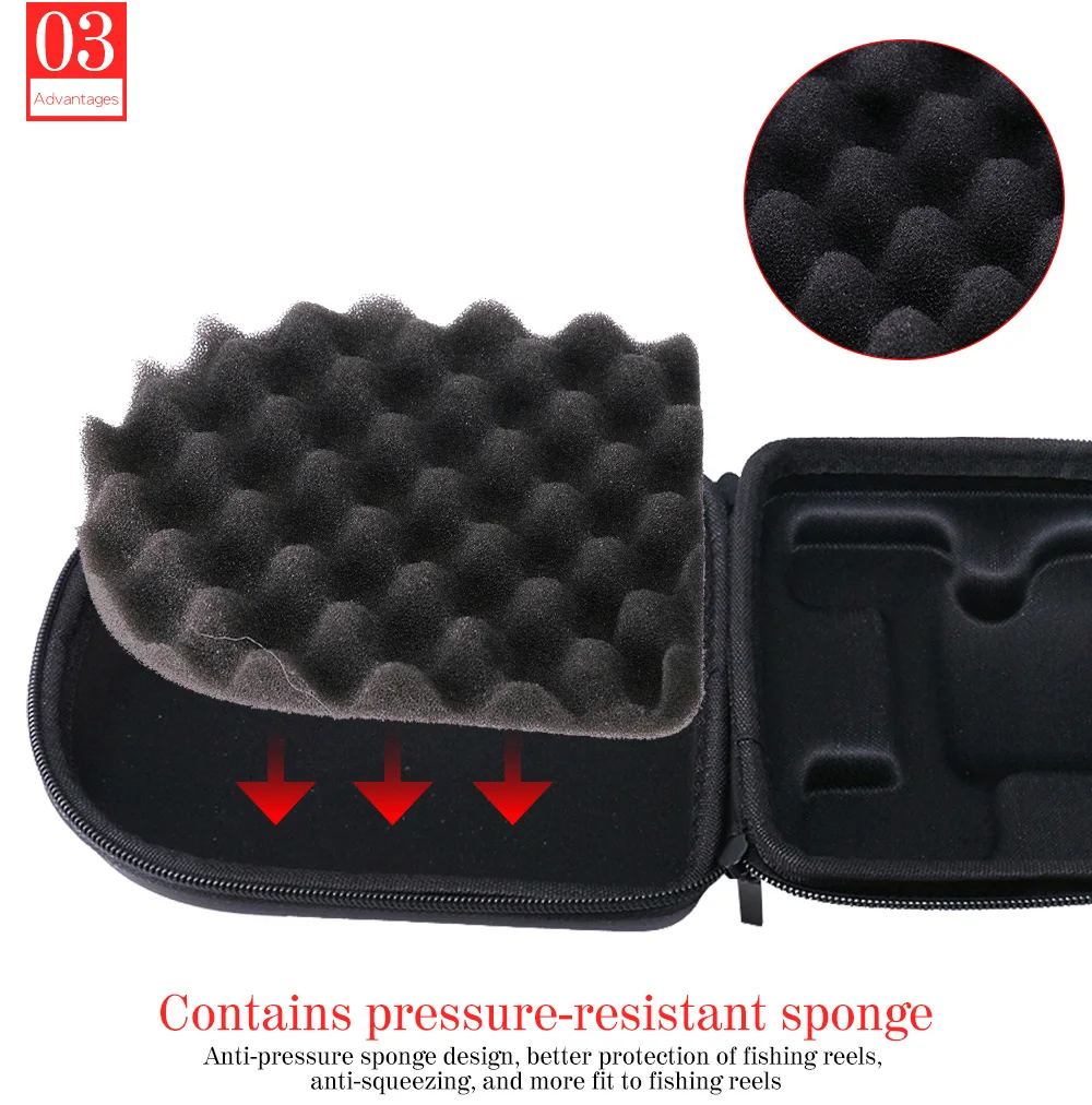 Bolsa de carretes de Pesca Baitcasting, bolsa de carretes de tambor de fundición de cebo de mar EVA, funda protectora, bolsa de aparejos de rueda de Pesca izquierda/derecha - imagen 5