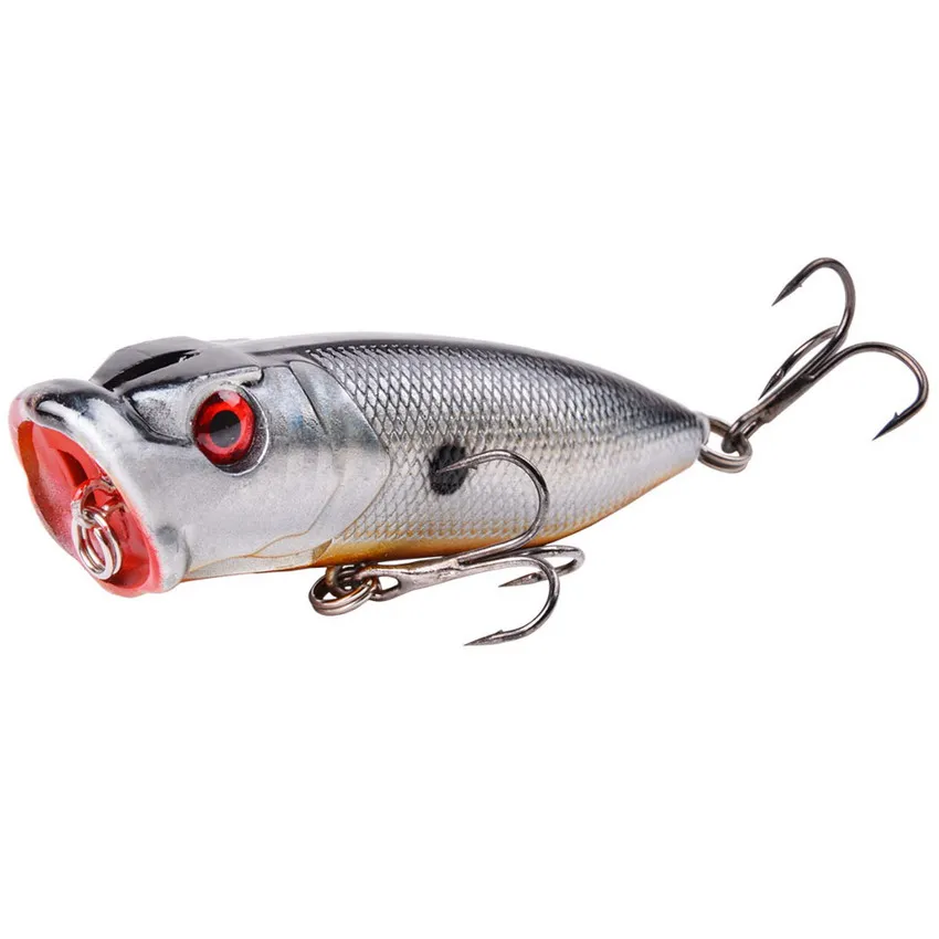 Señuelo de Pesca Popper de 7cm y 12g, cebo Artificial duro Topwater con 2 anzuelos triples, Señuelos de Pesca de carpa Wobbler Crankbait, 1 ud. - imagen 5