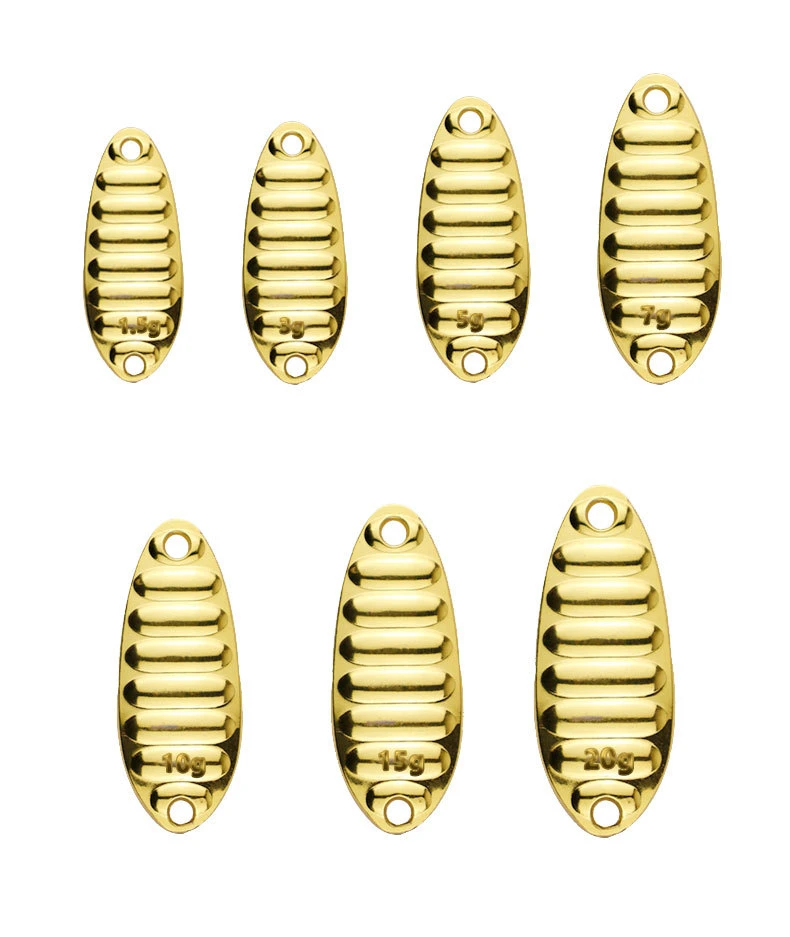 Señuelo giratorio de Metal dorado y plateado, 1 piezas, 1,5G, 3G, 7G, 10G, 15G, 20G, Señuelos de Pesca con lentejuelas, cebos duros, aparejos de pesca de Lucio - imagen 3