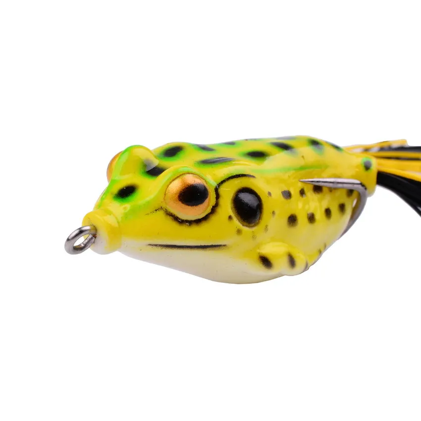 Un vibrante cebo de rana realista diseñado para entusiastas de la pesca