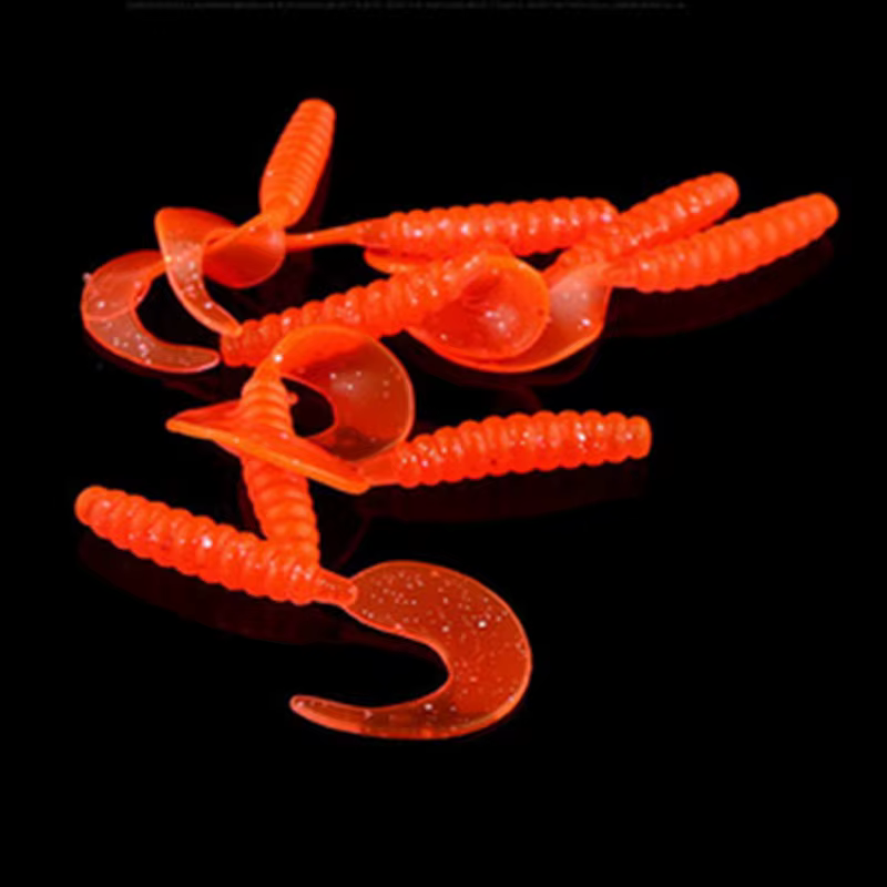 Cebo blando silicona cola luminosa – Gusano artificial soft bait 4-7cm - imagen 5