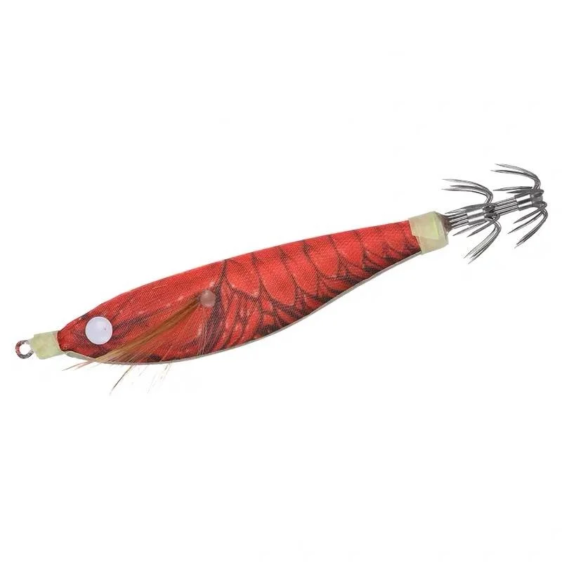 Señuelo de pesca de camarones de madera luminosa, plantilla de calamar y sepia, accesorios de señuelo de pesca, 8,5 cm, 10g, 1 ud.