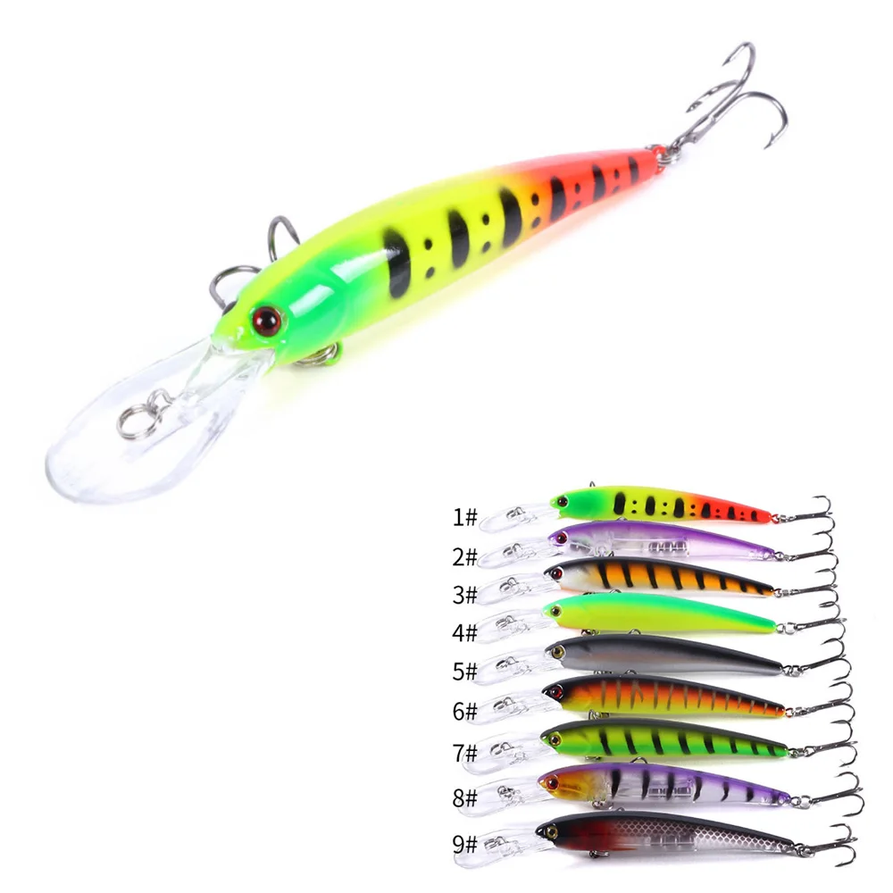 100 Uds Minnow señuelo de pesca Bandit 12,5 cm 11g cebo Artificial duro ojos 3D pesca Wobblers Lucio carpa Walleye señuelo Jerkbait profundo - imagen 3