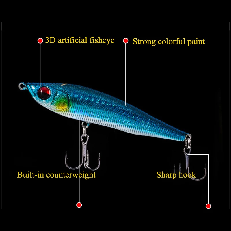 Señuelo de pesca en forma de pececillo, cebo Artificial duro de 6,5 cm, 8cm, 9,5 cm, ojos en 3D, aparejos de pesca, 2 uds. - imagen 3
