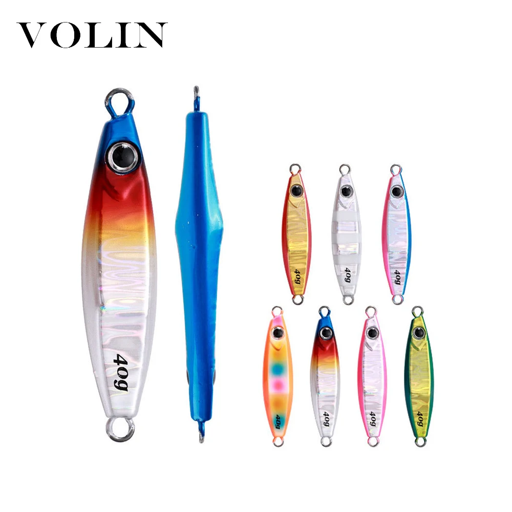 VOLIN-señuelo de pesca Jigging Matel, 1 unidad, 40g, 60g, 80g, 100g, para mar, cebo Artificial - imagen 3