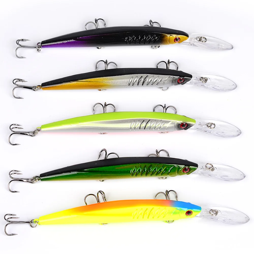 Señuelo de pesca de pececillos, cebos duros artificiales de plástico, Wobbler Crankbait, ojos 3D, 1 piezas, 12,5g, 15,2 cm - imagen 2