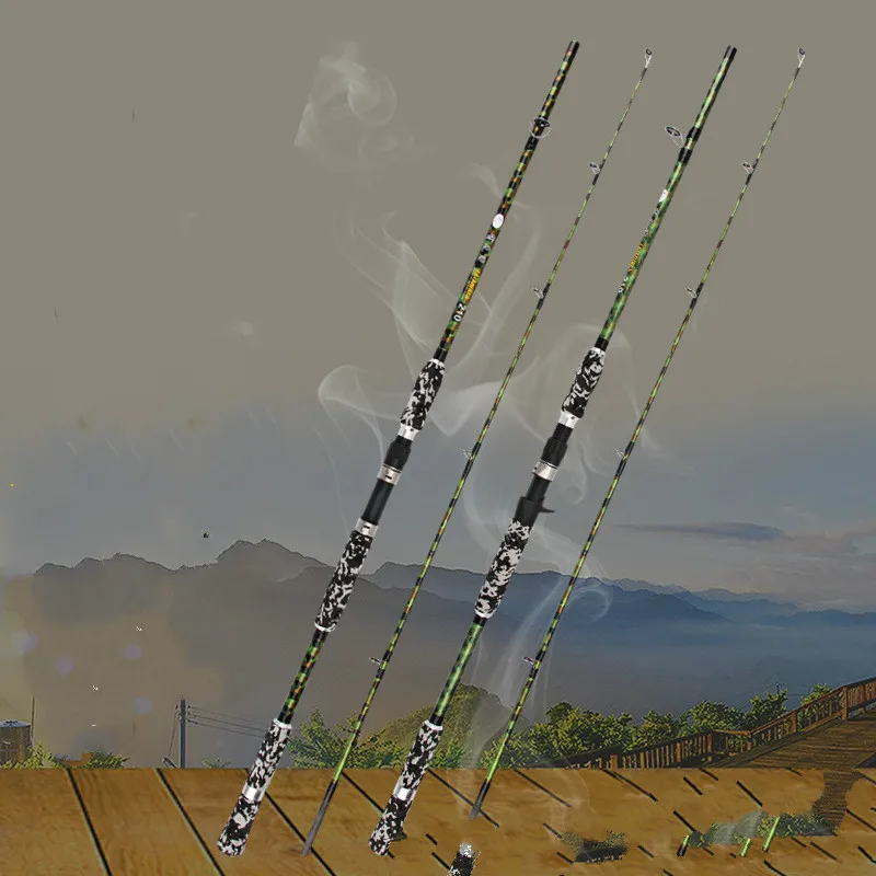 Caña giratoria con juego de ruedas, carrete de Baitcast, potencia XXH, superdura, Pesca, Canne, Peceh, Pesca de peces negros, 2,1 m, 2,28 m, 2,4 m - imagen 3