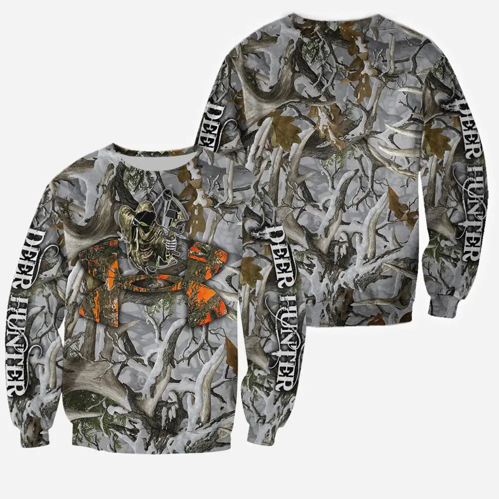 Deer Hunting Camo 3D completamente estampado Sudadera con capucha para hombre Harajuku moda sudadera Unisex chaqueta Casual pulóver KJ049 - imagen 4