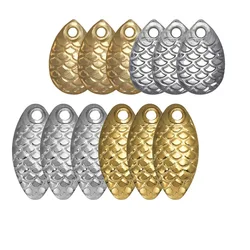 Señuelo de pesca con mosca, accesorios de Metal de ruido, gota de agua, lentejuelas, cuchara pequeña, carpa, trucha, señuelo giratorio, plata y oro, 50 unidades por lote