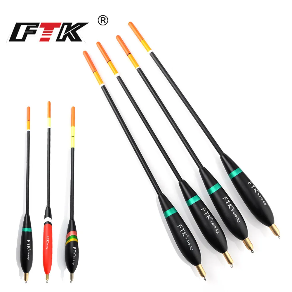 FTK Barguzinsky flotador de abeto 3 colores 3 unids/pack 4 unids/pack boya Vertical Bobber tamaño mixto accesorios de pesca de carpa