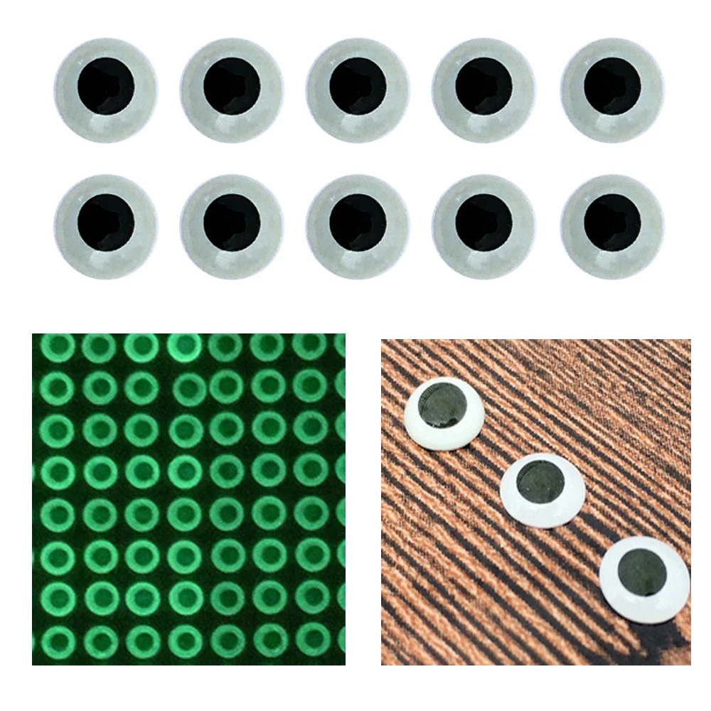 Señuelos de Pesca holográficos 3D, 300 unids/set/set, simulación, manualidades, 3mm/4mm/5mm/6mm, ojos luminosos - imagen 4