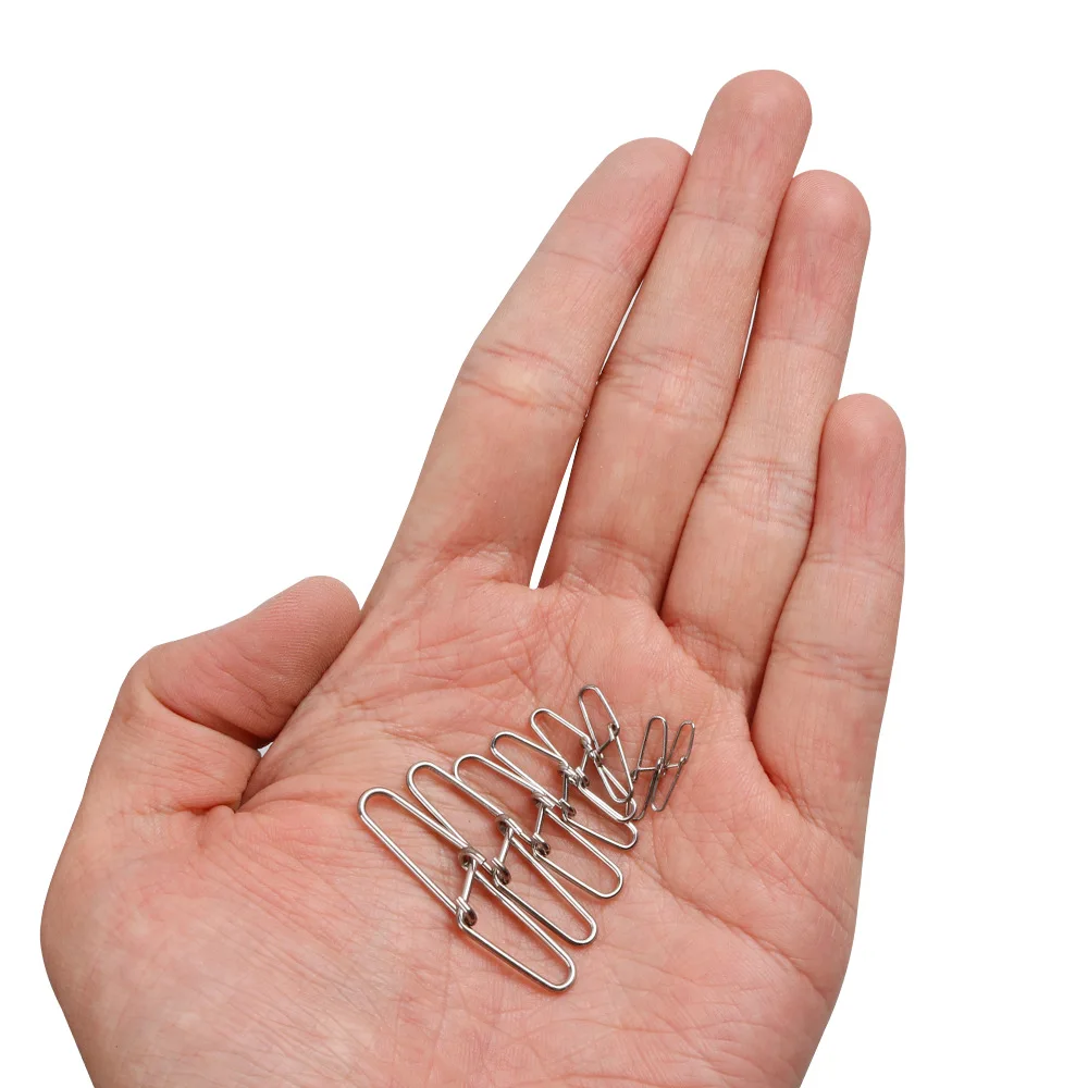 Pin de botón doble de acero inoxidable, cierre rápido de Clip giratorio, broche de seguridad de 13mm-38mm, accesorios de conector de gancho de pesca, 30 unids/lote - imagen 5