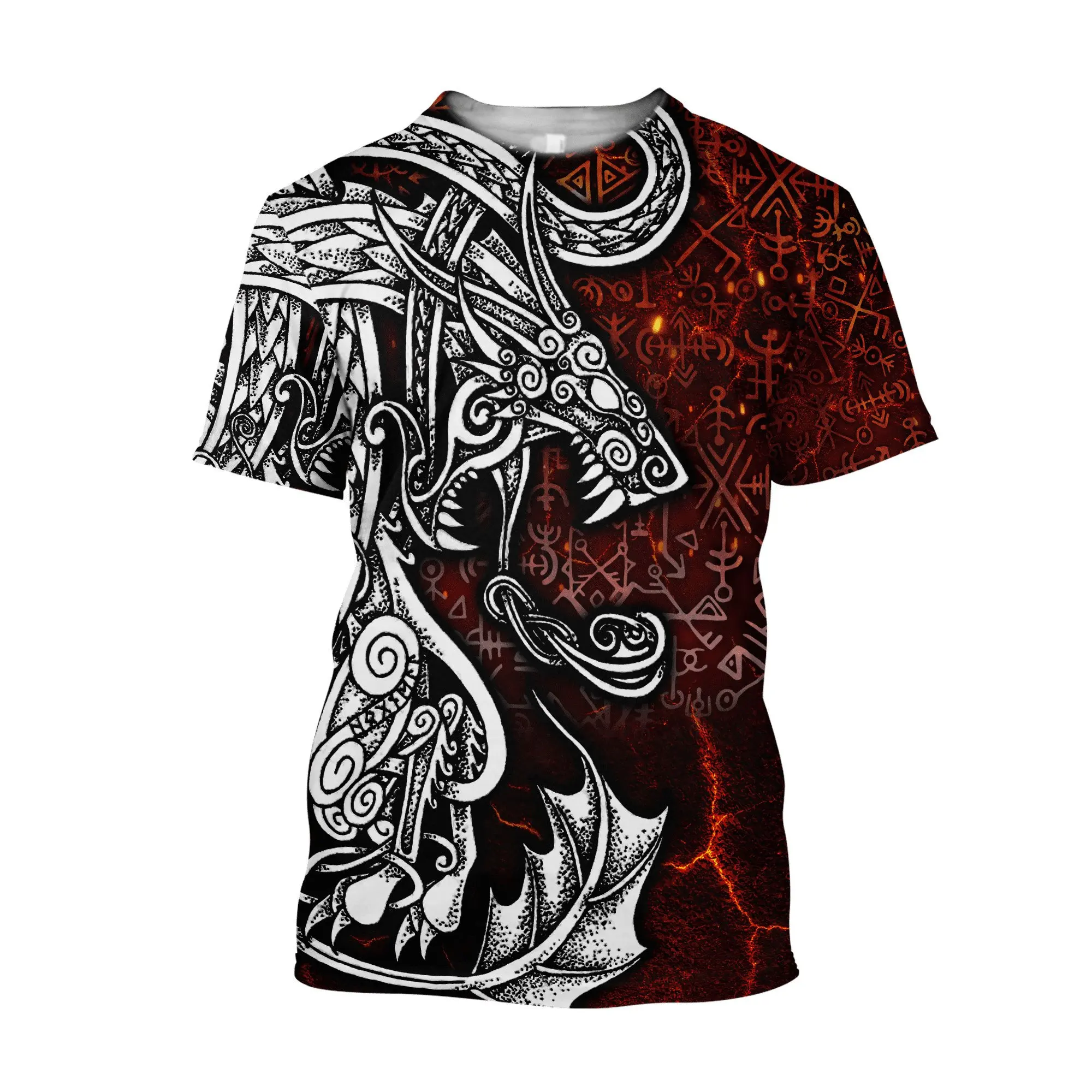 NOVEDAD DE VERANO 2023, camiseta Hipster para hombre, camiseta de manga corta con estampado 3D de tatuaje de cuervo y dragón, camisetas informales Unisex TX221 - imagen 5