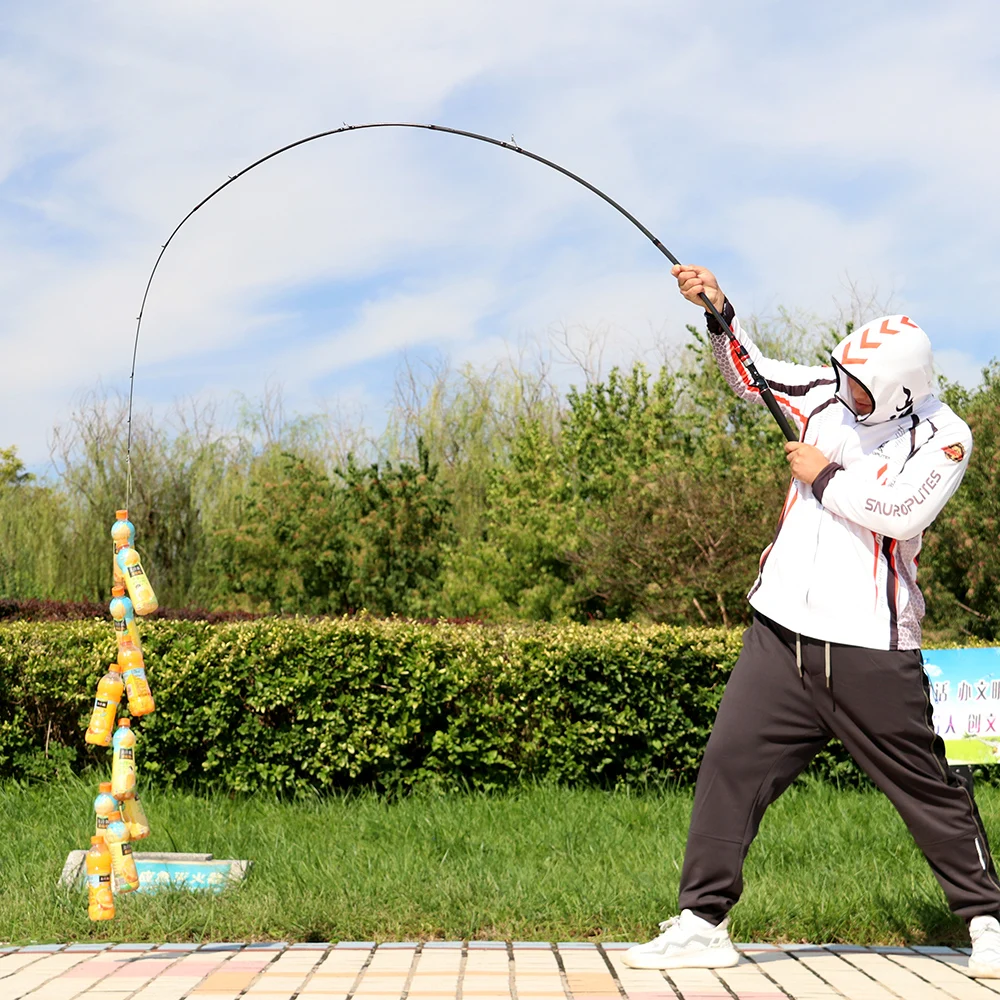 GHOTDA-caña de pescar de carbono ultraligera, 2,1 m, 2,4 m, 2,7 m, 3,0 m, 4 secciones M, caña de pescar de fundición giratoria de agua salada - imagen 5