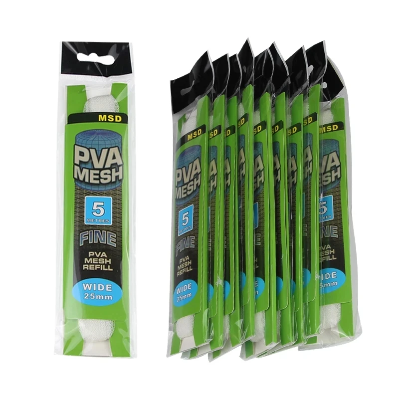 Malla PVA de 5M, 25mm, 37mm, alimentador de pesca de carpa, trampa, bolsa de cebo, redes solubles en agua para golpear el nido, 10 unidades por lote - imagen 3