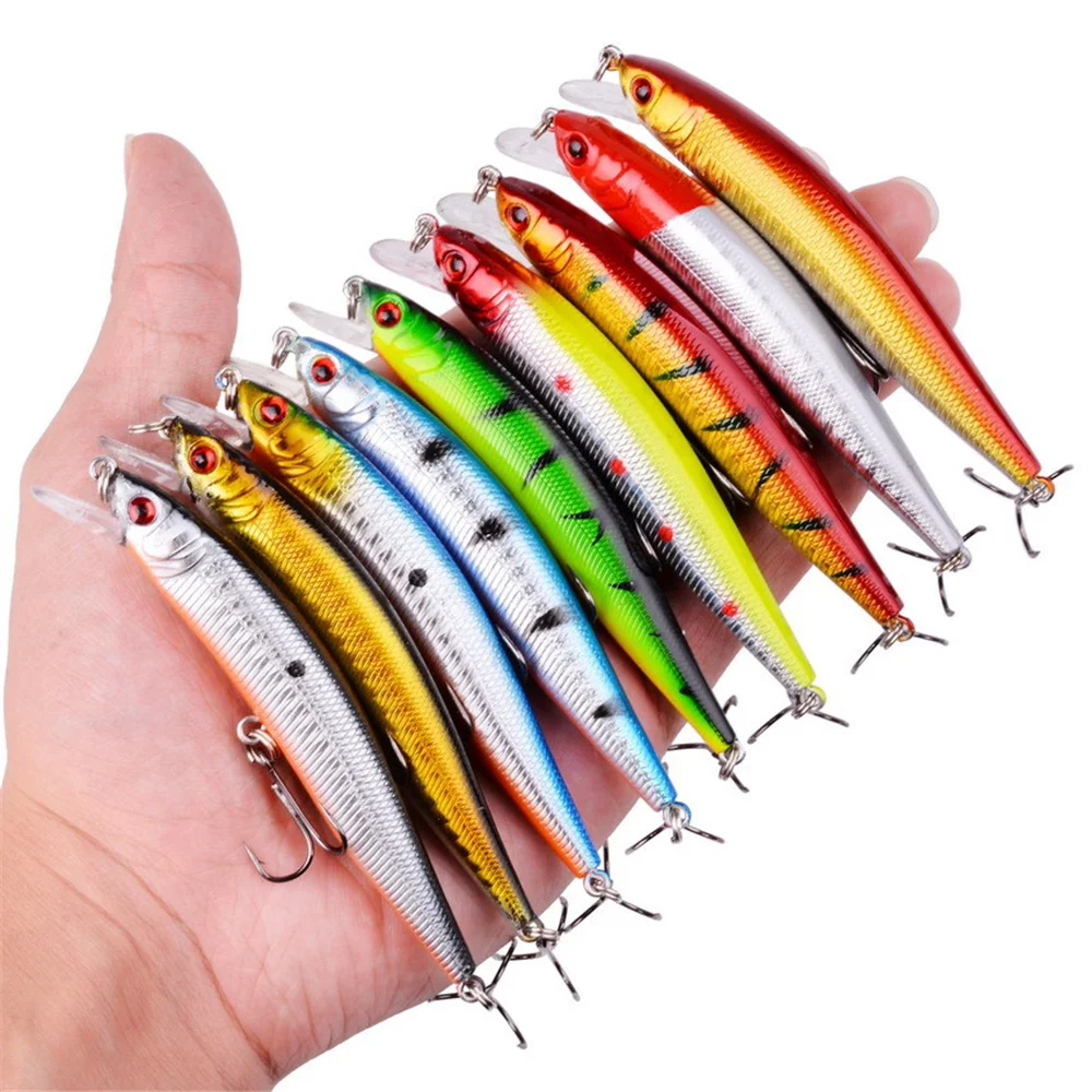 Señuelos de Pesca de pececillo flotante, de ojos 3D Crankbaits, cebo duro Artificial Isca de 10cm/8,4g, carpa Wobblers, aparejo de pesca de Lucio, 1 Uds. - imagen 2
