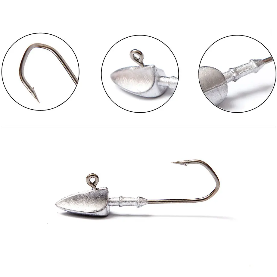 5 unids/lote 3,5g 5g 7g 10g 14g 20g anzuelos con cabeza triangular para aparejos de pesca de gusano suave anzuelo de pesca de mar señuelo cebo - imagen 5