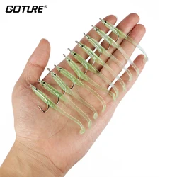 Goture-señuelo de pesca suave, Accesorio luminoso de silicona para pesca de agua dulce y salada, aparejos de pesca, 20 Uds./Set