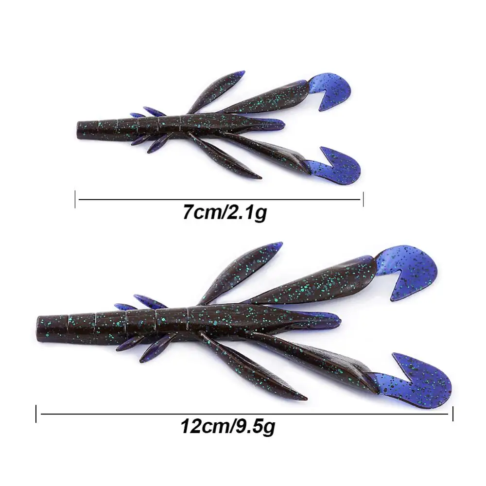 SUNMILE-SEÑUELOS blandos de camarón Slub, cebos artificiales Crankbait Iscas, cebos artificiales Leurre Louple para pesca de lubina, 7cm/12cm - imagen 2