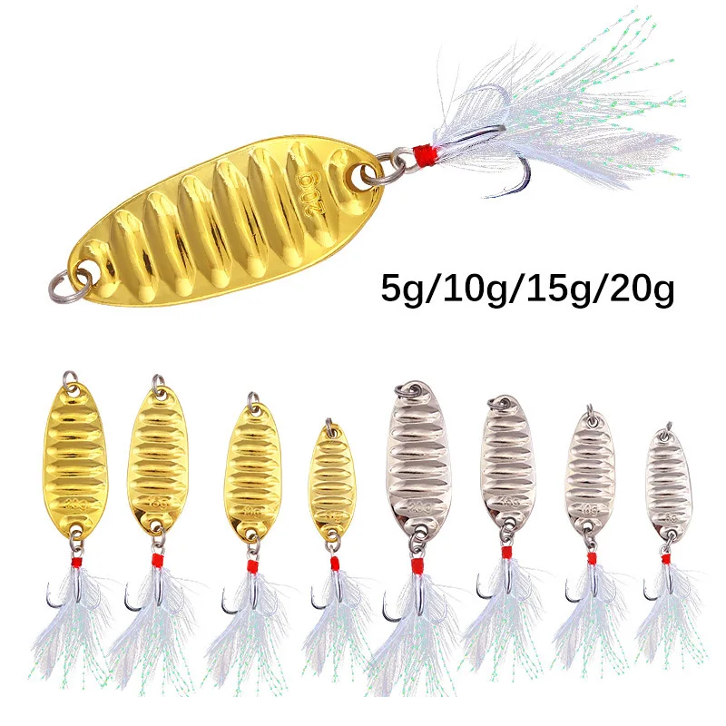 Señuelos de Pesca con lentejuelas doradas y plateadas, cebos duros, aparejos de pesca de Lucio, Wobblers, agudos, 5g/10g/15g/20g - imagen 2