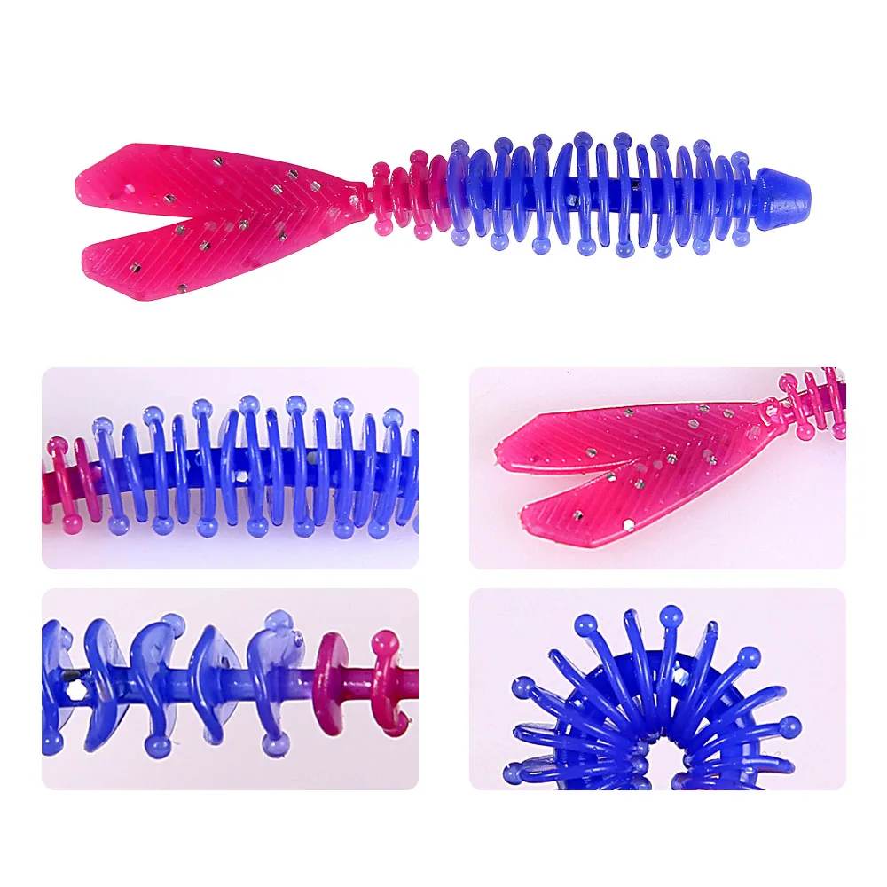 FSTK-Cebo de gusano suave de silicona, señuelo de Pesca Isca Artificial, Wobblers, peces atractivos, 60mm, 1g - imagen 5