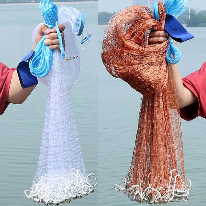 Finefish-Red de lanzamiento de EE. UU. Para caza, red de pesca, tiro manual al aire libre, red de enmalle pequeña