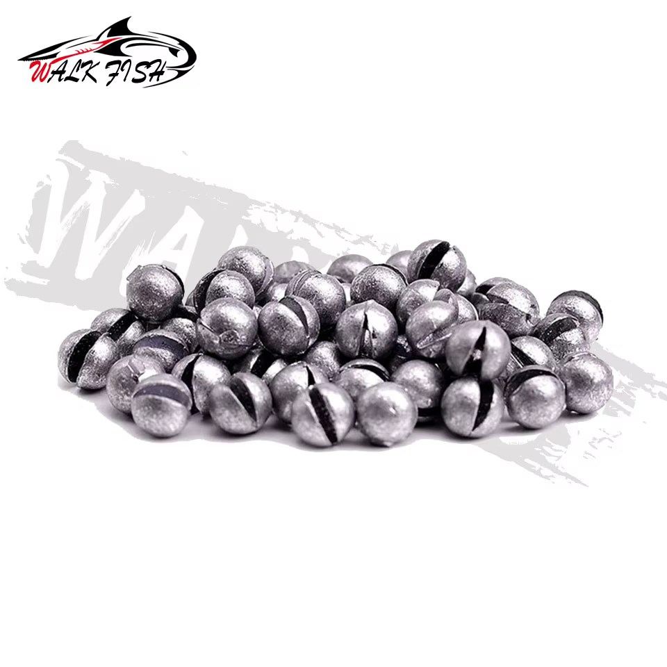WALK FISH 205/106 Uds. Juego de pieles de mordida abierta para pesca, hundimiento de plomo, tiro partido, plomos de pesca, mordedura de gota, plomo redondo, auxiliar Bob - imagen 3