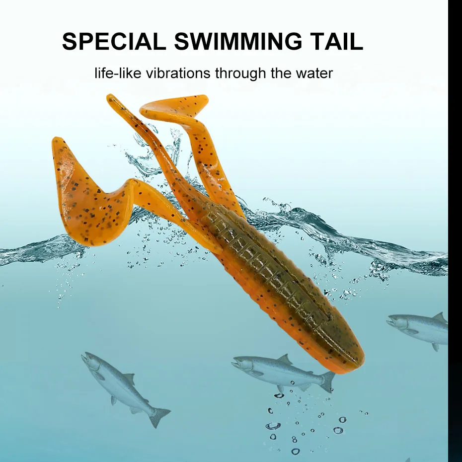 ESFISHING-Señuelos de plástico Assassin Logger, 115mm, 4 Uds., aparejos de Pesca, cebo de silicona, Pesca Leurere Souple, señuelos blandos para lubina - imagen 4