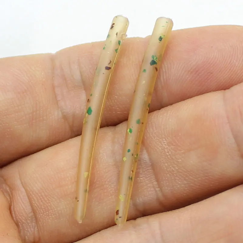 Accesorios de pesca de carpa, mangas antienredos, alineador de línea, manga de gancho marrón de camuflaje para aparejos de aparejo de pelo de carpa, 20 Uds. - imagen 2