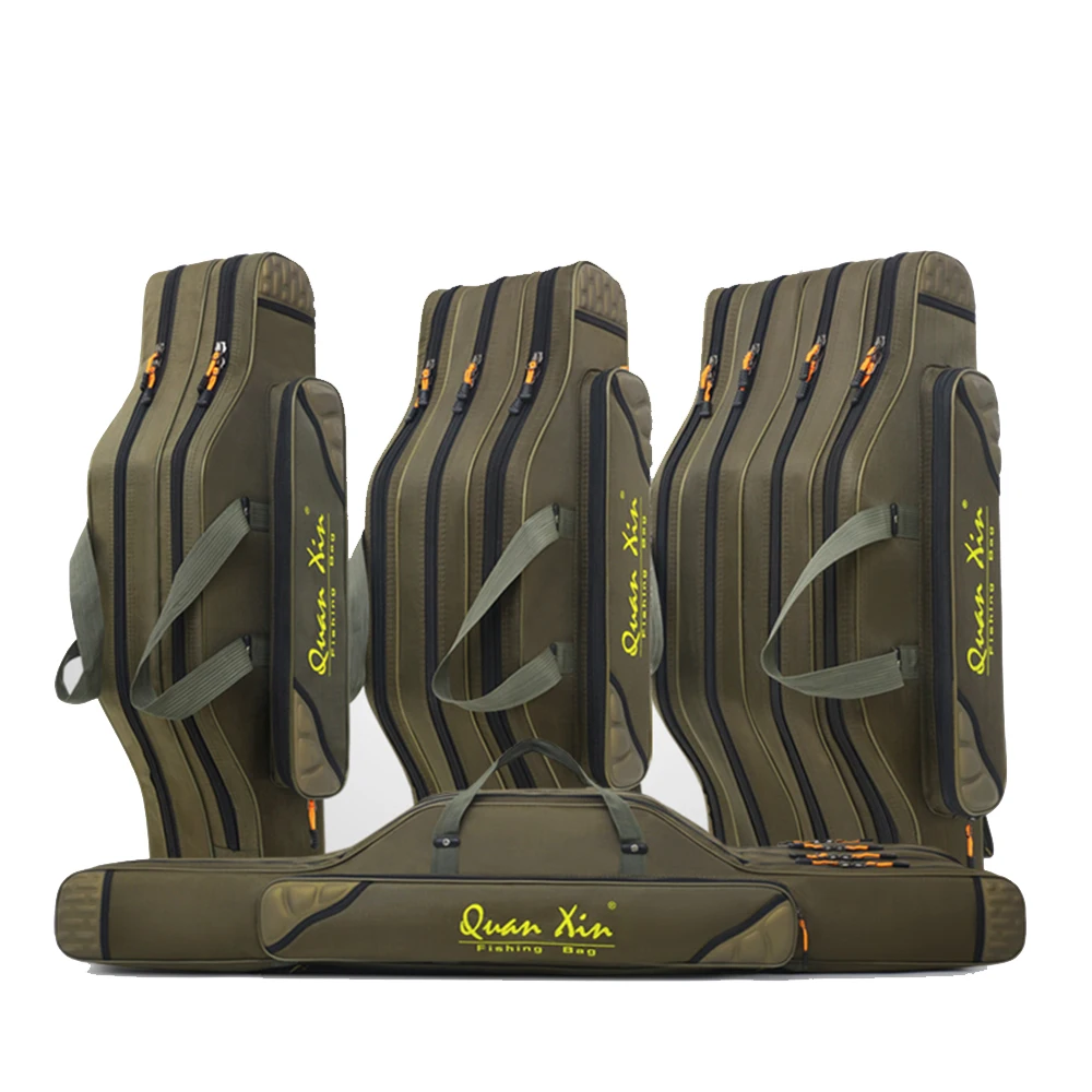 Bolsas de Pesca Oxford plegables, estuche de almacenamiento de herramientas para caña de pescar, gran capacidad, 2/3/4 capas, 80cm-120cm, XA192G - imagen 3