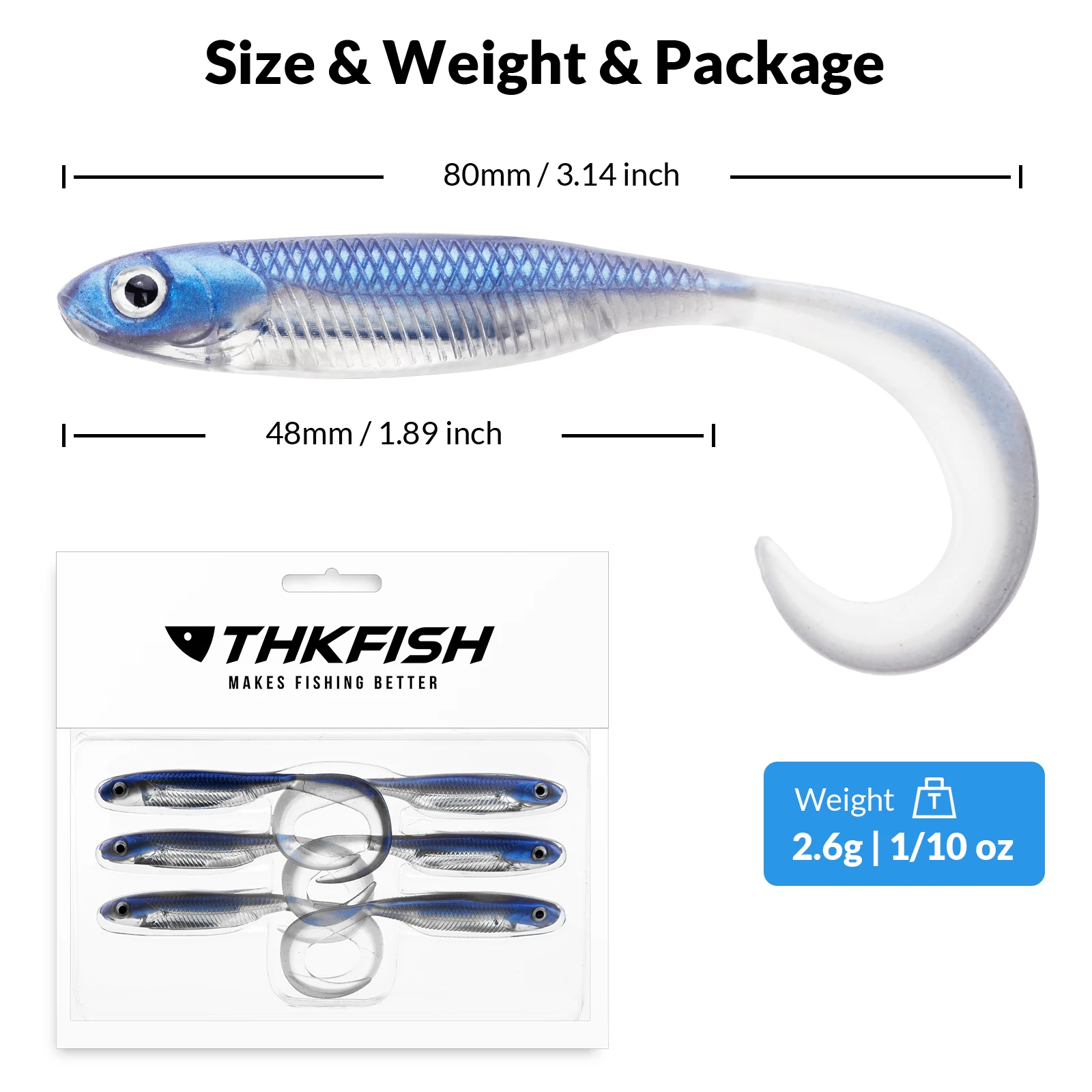 THKFISH 5/6 Uds Señuelos de Pesca 80mm 100mm cebo suave de silicona Swimbait Wobbler cola de bobinado señuelo Artificial para Lucio - imagen 2