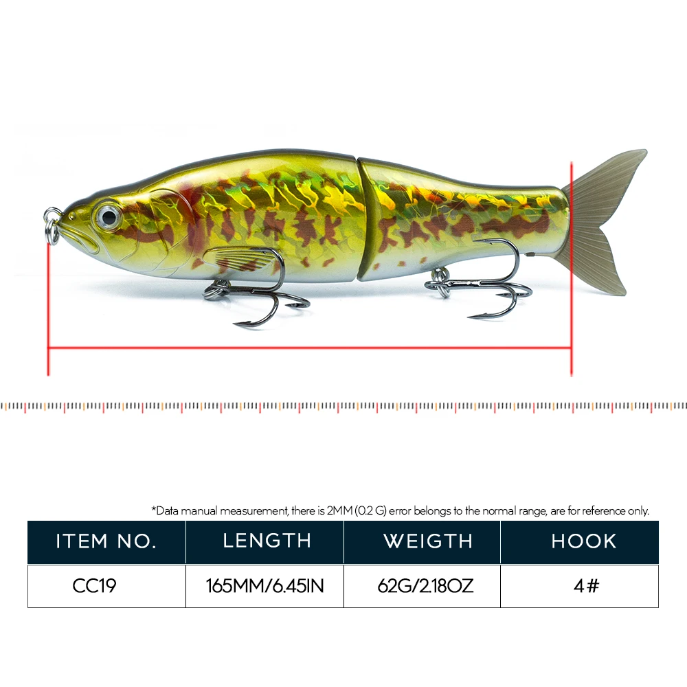 Hanlin-Cebo que se hunde, 165mm/62g, cuerpo duro con colas suaves, Swimbait Slide Shad, señuelo multiarticulado, Wobblers, aparejos de pesca - imagen 3
