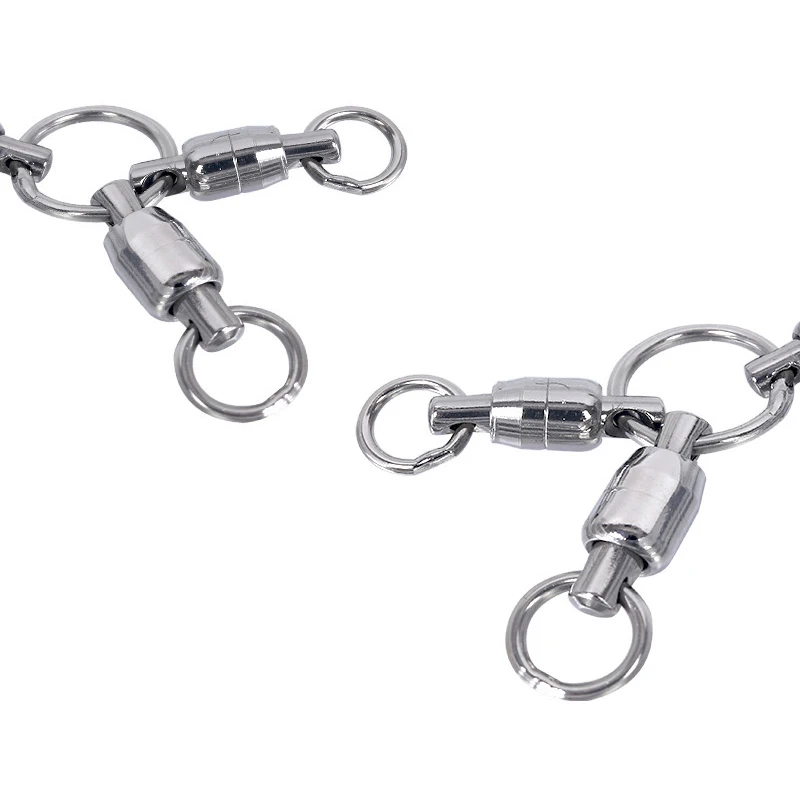 50 Uds. Giratorios de Pesca giratorios de alta velocidad conector de rodamiento de bolas de acero inoxidable completo accesorios de Pesca de mar aparejos de Pesca - imagen 3