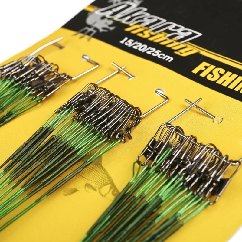 Cuerda de pesca de acero con revestimiento de nailon, herramientas de seguimiento de plomo giratorio, 15cm, 20cm, 25cm, 60 unidades - imagen 3