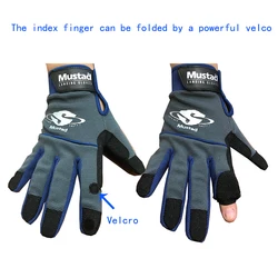 Mustad GL001 accesorios de pesca malla impermeable Kayak al aire libre senderismo todos los dedos aterrizaje guantes de pesca para hombres
