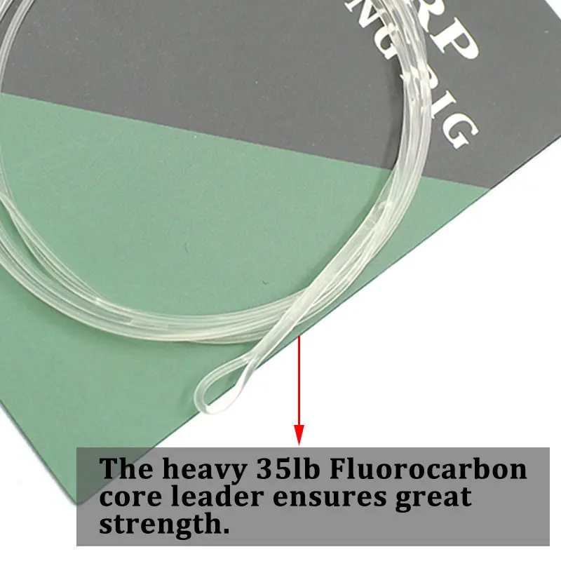 Línea de pesca de carpa de fluorocarbono, 100CM, con aparejos de pesca, Clips de seguridad, Clip Hybird, líder de bucle fundido, sin plomo - imagen 2