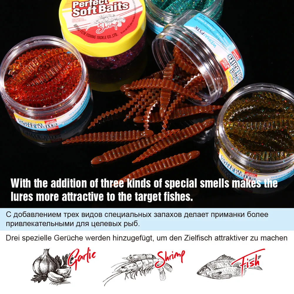 FSTK, nuevos señuelos blandos de sanguijuela, gusano, trucha, señuelo de Pesca, 3 pulgadas, 7,5 cm, 2,0g, aparejos, lubina, Lucio, cebo suave de plástico Artificial - imagen 2