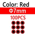100pcs 7mm Red