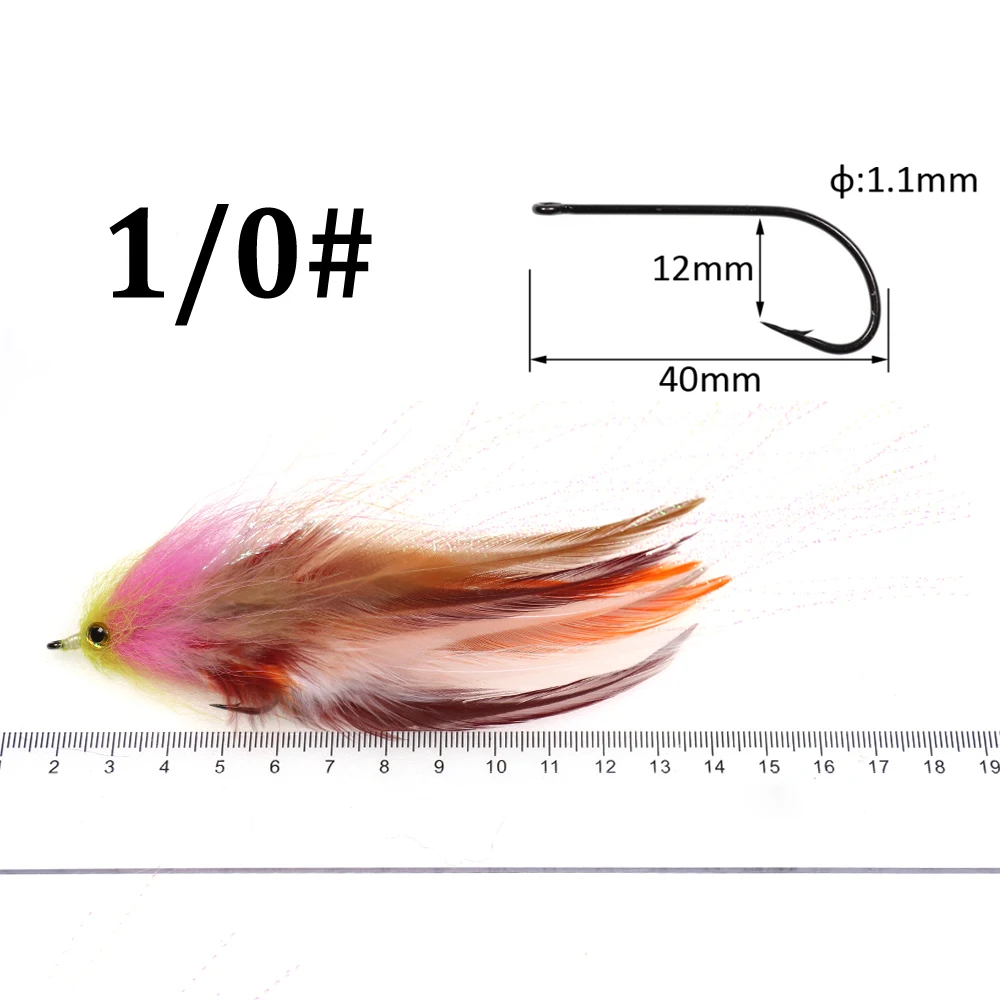 2 uds nueva trucha Steelhead salmón Pike Streamer mosca para pesca con mosca moscas tamaño 1/0 - imagen 3